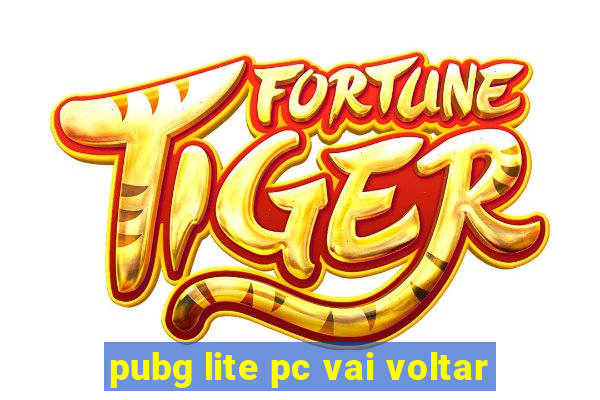 pubg lite pc vai voltar